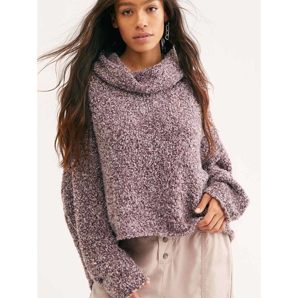 Free People Sweaters - Free People Women's Size Small BFF Sweater Purple Cowl Neck Oversized